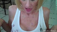 Step son convinces mom to creampie