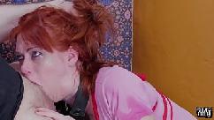 Deep throating teen bitch slobbers